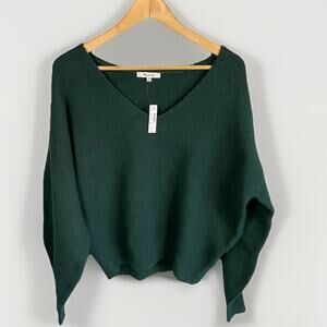 Madewell NWT Sweater Women’s M Boxy V Neck Cotton Merino Preppy Chunky Oversized